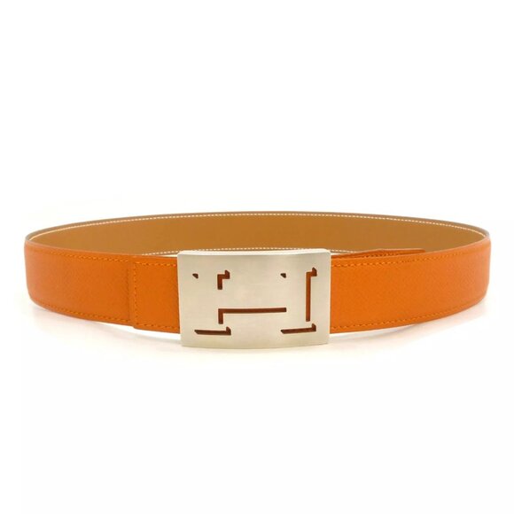Authentic HERMES H Buckle Reversible Belt 75 Leather 32mm K in Square #S311088 - Picture 1 of 16